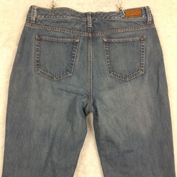 Eddie Bauer Womens Jeans Flannel Lined Thermal Straight Blue Denim High Rise 12‎ - Picture 9 of 10